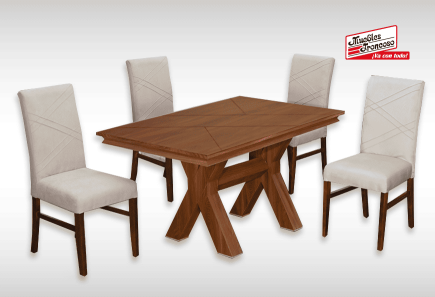 ANTECOMEDOR EMMA CON 4 SILLAS RUSSEL LATTE