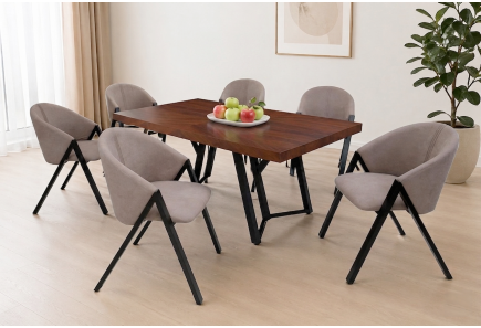 ANTECOMEDOR MALLORY CON 6 SILLAS MALLORY CAPUCHINO