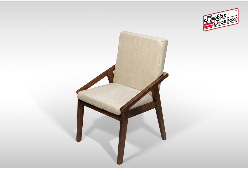 ANTECOMEDOR VERSALLES NOGAL CON 6 SILLAS DOMANI ALPHA LATTE