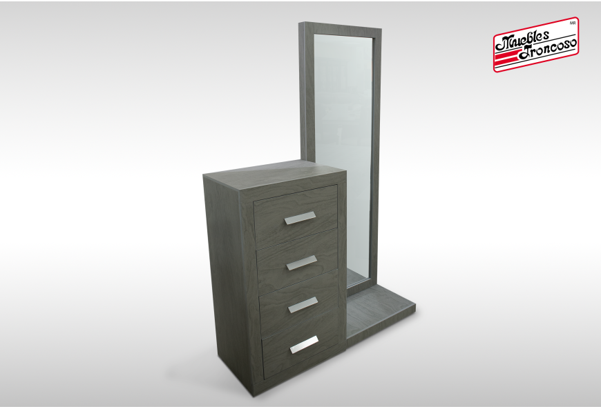 CÓMODA Y LUNA KIRA GRIS