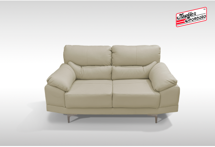 SALA DUBLÍN PIEL MARFIL SOFÁ Y LOVE SEAT
