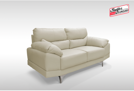 SALA DUBLÍN PIEL MARFIL SOFÁ Y LOVE SEAT