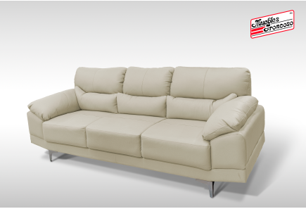 SALA DUBLÍN PIEL MARFIL SOFÁ Y LOVE SEAT