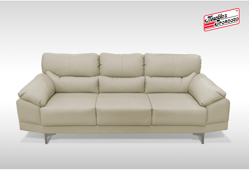 SALA DUBLÍN PIEL MARFIL SOFÁ Y LOVE SEAT