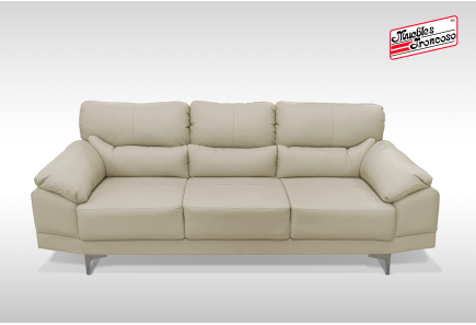 SALA DUBLÍN PIEL MARFIL SOFÁ Y LOVE SEAT