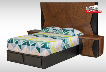 CABECERA, DOS BURÓS Y CÓMODA CON LUNA BECCA