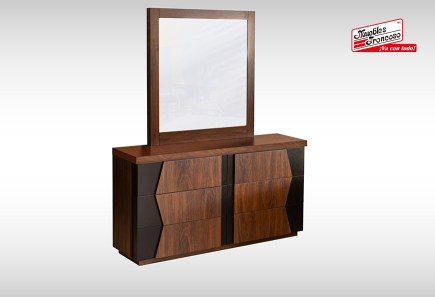 CABECERA, DOS BURÓS Y CÓMODA CON LUNA BECCA