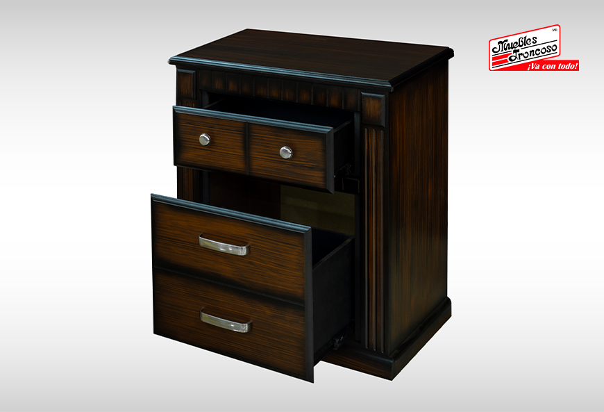 CABECERA, DOS BURÓS Y CÓMODA CON LUNA LEILA NOGAL