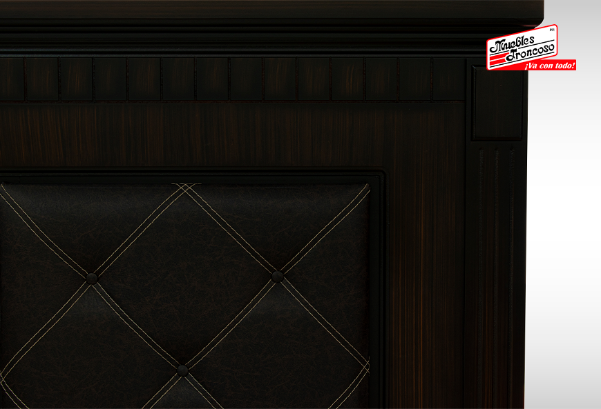 CABECERA, DOS BURÓS Y CÓMODA CON LUNA LEILA NOGAL