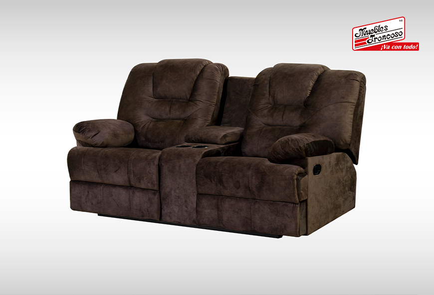 SALA TEXAS CHOCOLATE RECLINABLE LOVE SEAT Y SOFÁ