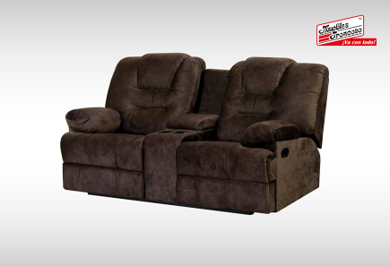 SALA TEXAS CHOCOLATE RECLINABLE LOVE SEAT Y SOFÁ