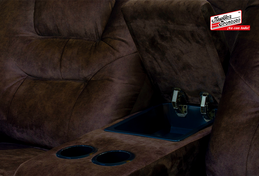 SALA TEXAS CHOCOLATE RECLINABLE LOVE SEAT Y SOFÁ