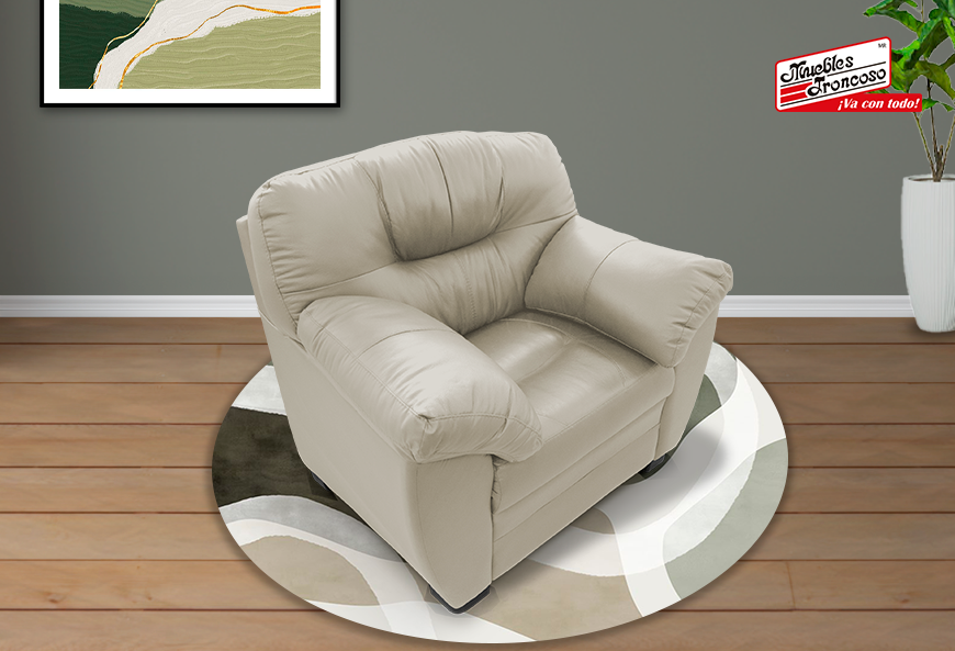 SILLÓN TOXCANA PIEL MARFIL