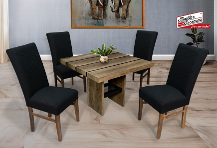 ANTECOMEDOR PEPPER JR CON 4 SILLAS RUSSEL CHARCOAL