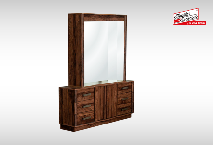 CABECERA, DOS BURÓS Y CÓMODA CON LUNA FOREST K.S. ROBLE