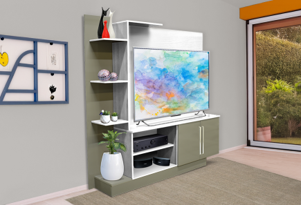 CENTRO DE ENTRETENIMIENTO 2473.0013 BLANCO CON GRIS