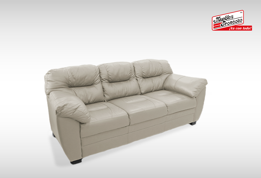 SALA TOXCANA PIEL MARFIL SOFÁ Y LOVE SEAT