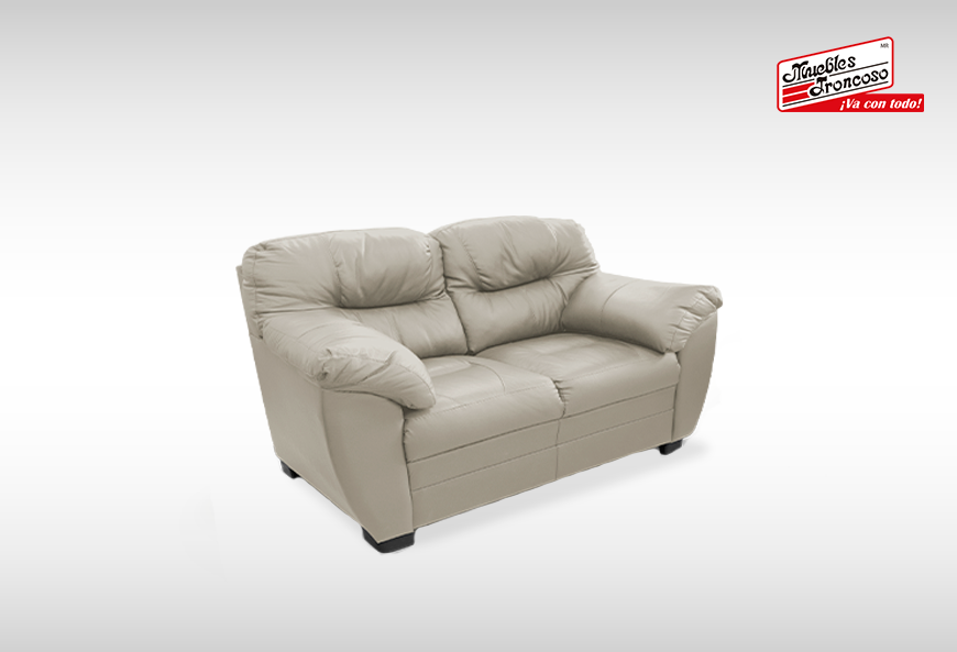 SALA TOXCANA PIEL MARFIL SOFÁ Y LOVE SEAT