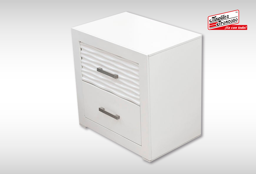 CABECERA, DOS BURÓS Y CÓMODA CON LUNA LUSAIL BLANCA