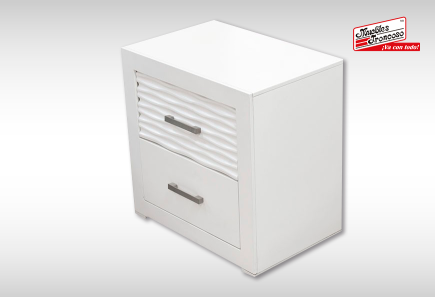 CABECERA, DOS BURÓS Y CÓMODA CON LUNA LUSAIL BLANCA