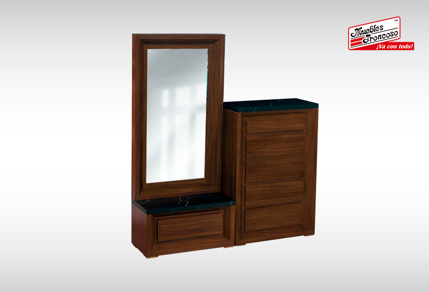 CABECERA, DOS BURÓS Y CÓMODA CON LUNA JANEIRO