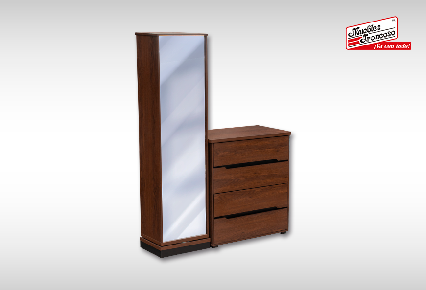 CABECERA, DOS BURÓS Y CÓMODA CON LUNA MALLORY