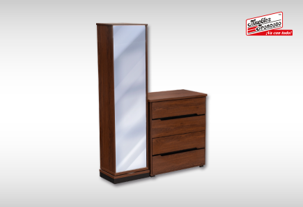 CABECERA, DOS BURÓS Y CÓMODA CON LUNA MALLORY