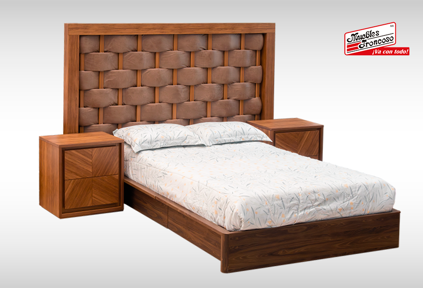 CABECERA Y DOS BURÓS  ANGERA WALNUT