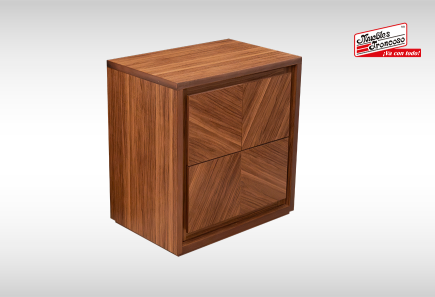 CABECERA, DOS BURÓS Y CÓMODA CON LUNA ANGERA WALNUT