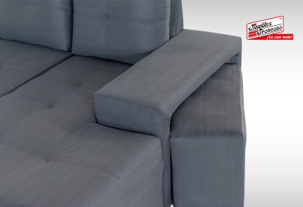 SALA ZAIRA GRIS  MODULAR CON 3 TABURETES