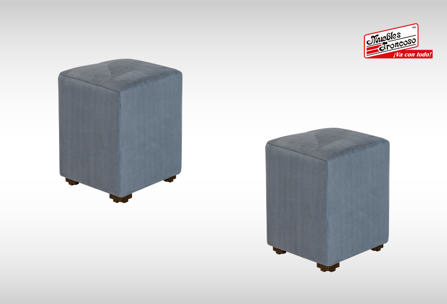 SALA ZAIRA GRIS  MODULAR CON 3 TABURETES