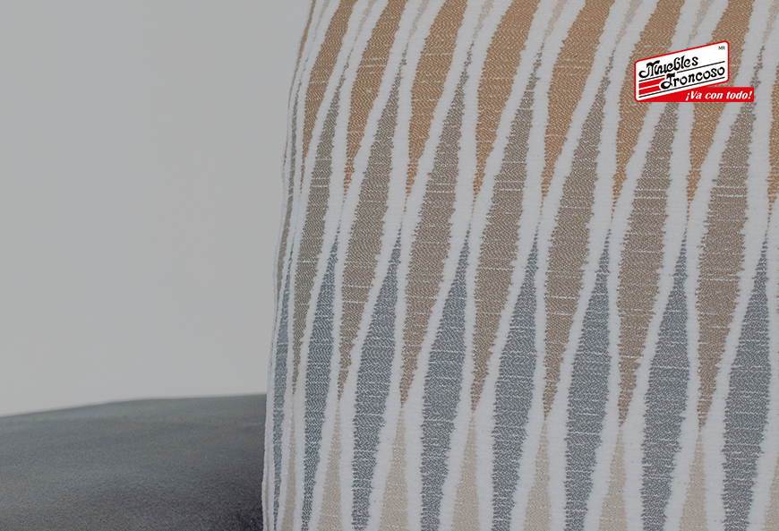 SALA ZAIRA GRIS CON TABURETES