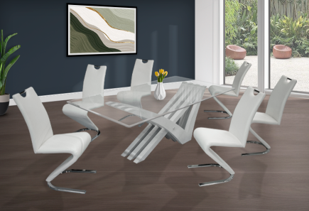 ANTECOMEDOR ONTARIO CON 6 SILLAS DC-59 BLANCA