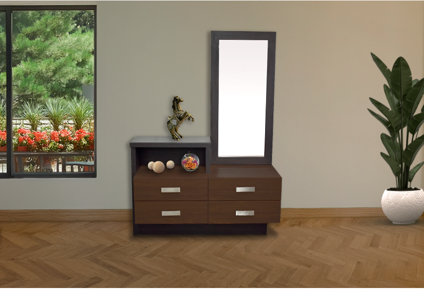 CÓMODA Y LUNA TEXAS NOGAL/CHOCO