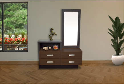 CÓMODA Y LUNA TEXAS NOGAL/CHOCO