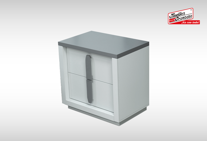 CABECERA, DOS BURÓS Y CÓMODA CON LUNA MAE GRIS/TULE WHITE