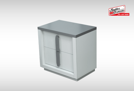 CABECERA Y DOS BURÓS MAE GRIS/TULE WHITE