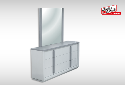 CÓMODA Y LUNA MAE GRIS/TULE WHITE