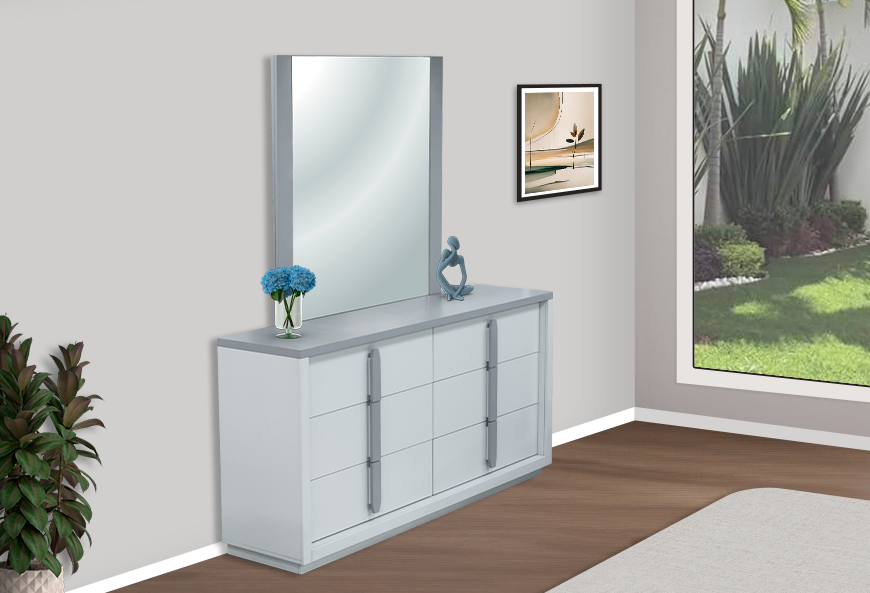 CÓMODA Y LUNA MAE GRIS/TULE WHITE