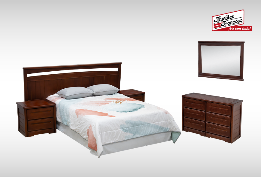 CABECERA, DOS BURÓS Y CÓMODA CON LUNA SAN DIEGO