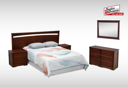 CABECERA, DOS BURÓS Y CÓMODA CON LUNA SAN DIEGO