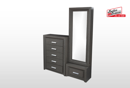 CABECERA, 2 BURÓS Y CÓMODA CON LUNA NALA GRIS