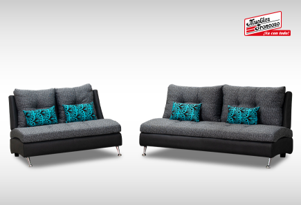 SALA DAISY ILLIE BLACK SOFÁ Y LOVE SEAT