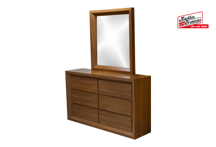 CABECERA, DOS BURÓS Y CÓMODA CON LUNA CALIPSO