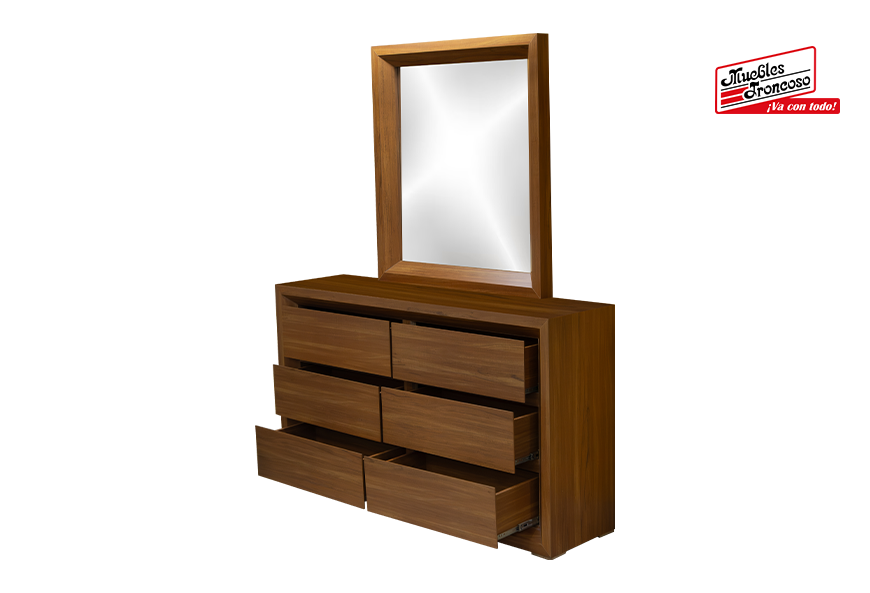 CABECERA, DOS BURÓS Y CÓMODA CON LUNA CALIPSO