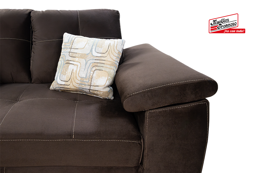 SALA LONDON ALANIA COCOA  SOFÁ Y LOVE SEAT CON TABURETE