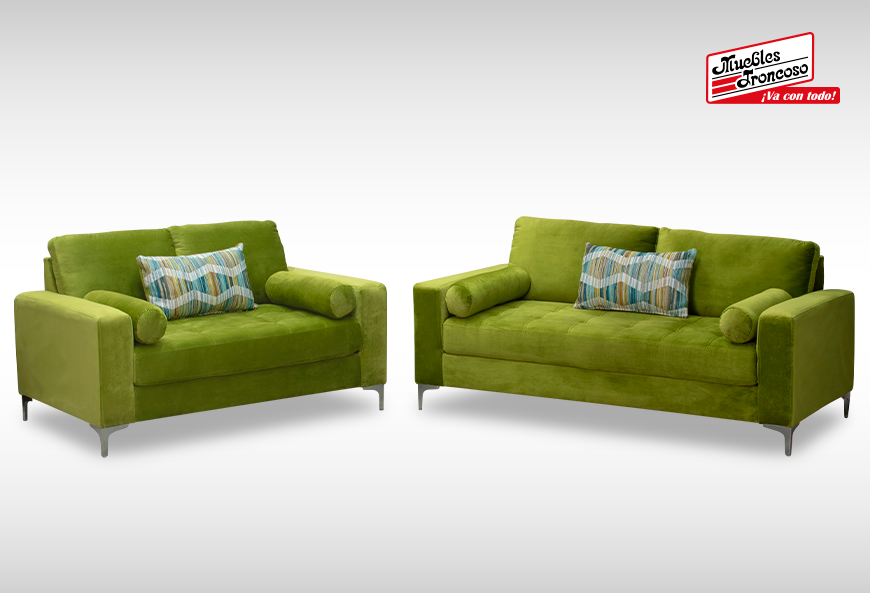 SALA ÁFRICA VERDE SOFÁ Y LOVE SEAT