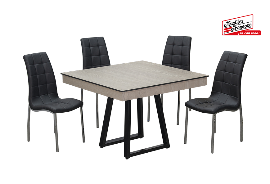 ANTECOMEDOR PHIA JR C/4 SILLAS DC-954 NEGRA