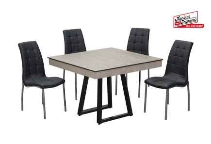 ANTECOMEDOR PHIA JR C/4 SILLAS DC-954 NEGRA