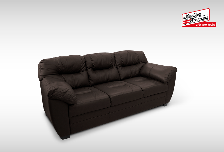 SALA TOXCANA PIEL CHOCOLATE SOFÁ Y LOVE SEAT